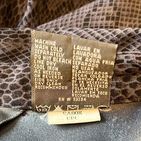 Solutions New York charcoal Grey Snakeskin Print Shacket Size XL - Picture 13 of 14